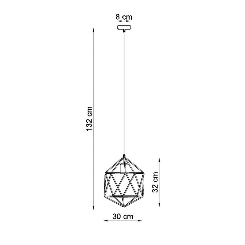 Dimensions Suspension Gaspare Noire en Acier