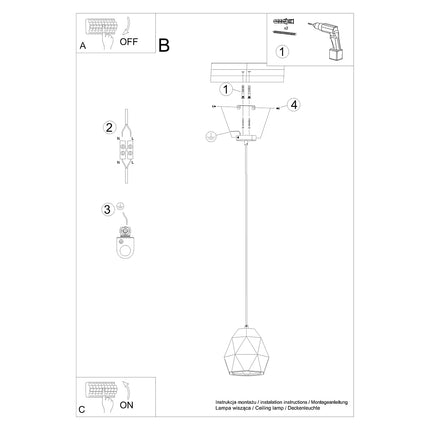 Suspension céramique blanche géométrique éclairant une table dans une salle à manger épurée