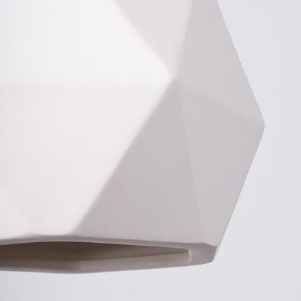 Schéma technique avec dimensions de la suspension géométrique céramique blanche