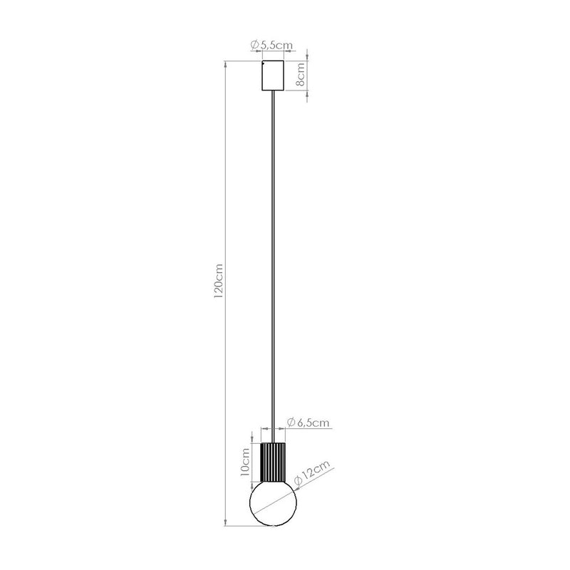Dimensions Suspension Halo 1 Bleu Ciel Aluminium et Verre Opalin