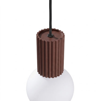 Suspension Halo 1 brun chocolat, détail du cylindre nervuré