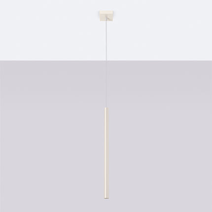 suspension halo 1 tube beige en acier, vue en situation