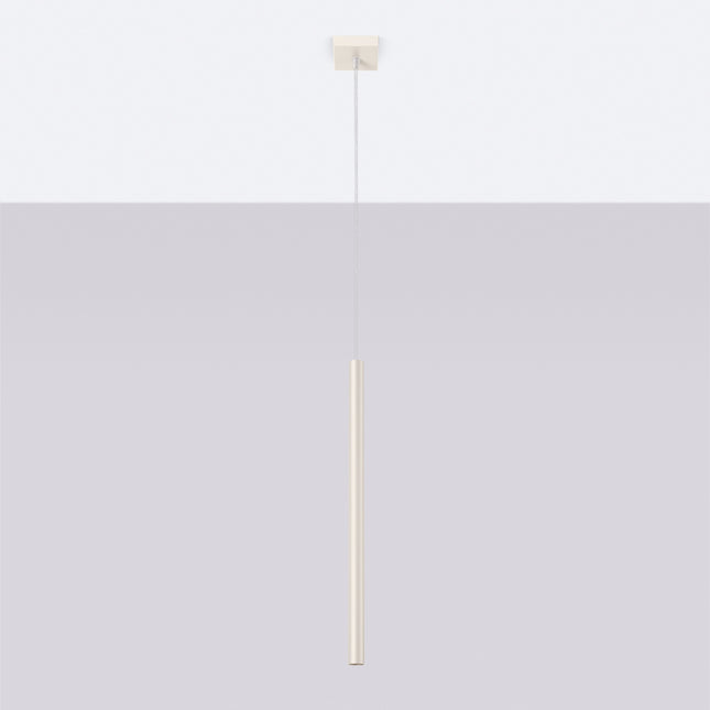 suspension halo 1 tube beige en acier, vue en situation