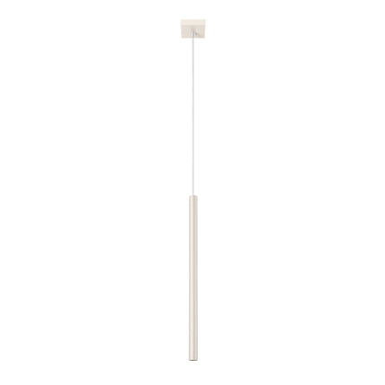 suspension halo 1 tube beige en acier, packshot sur fond blanc