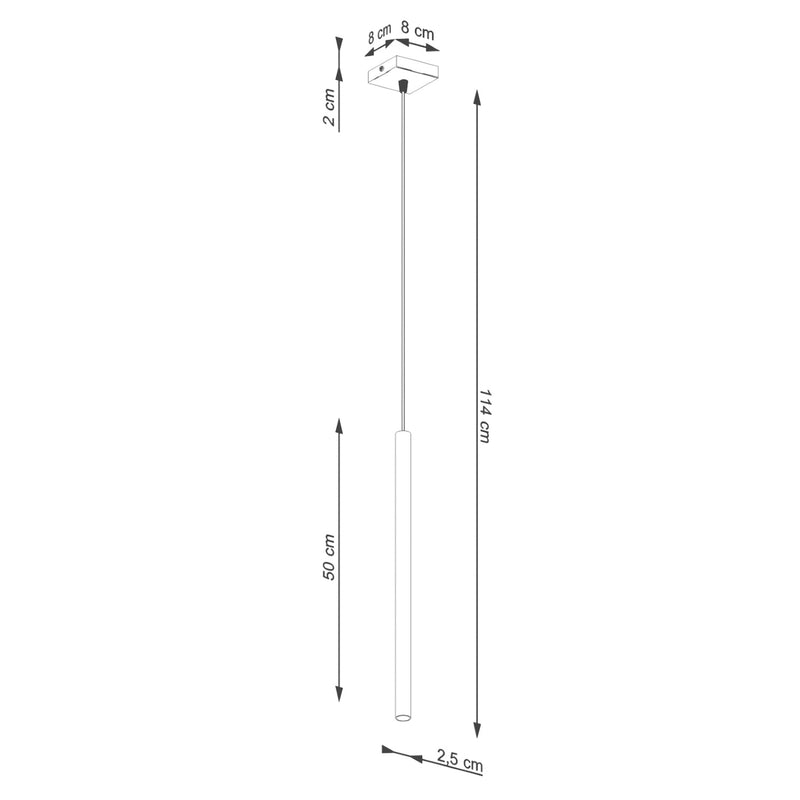 Dimensions Suspension Halo 1 Tube Beige en Acier
