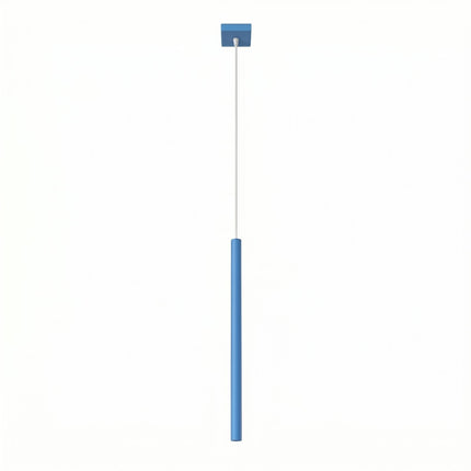 suspension halo 1 tube bleu azur en acier, packshot sur fond blanc
