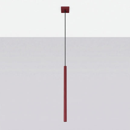 suspension halo 1 tube bordeaux en acier, vue en situation