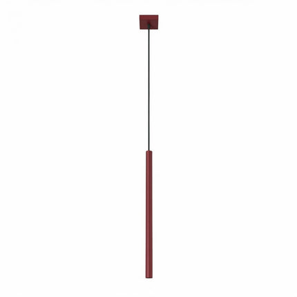 suspension halo 1 tube bordeaux en acier, packshot sur fond blanc