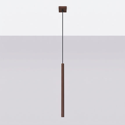 suspension halo 1 tube brun chocolat en acier, vue en situation