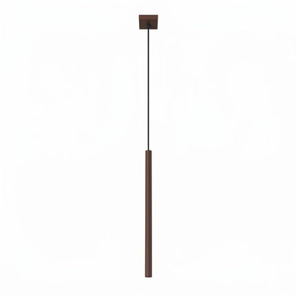 suspension halo 1 tube brun chocolat en acier, packshot sur fond blanc