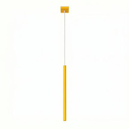 suspension halo 1 tube jaune ambré en acier, packshot sur fond blanc