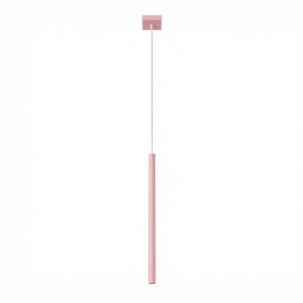 suspension halo 1 tube rose poudré en acier, packshot sur fond blanc