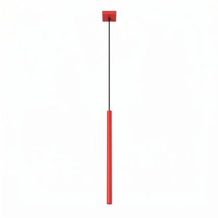 suspension halo 1 tube rouge vif en acier, packshot sur fond blanc