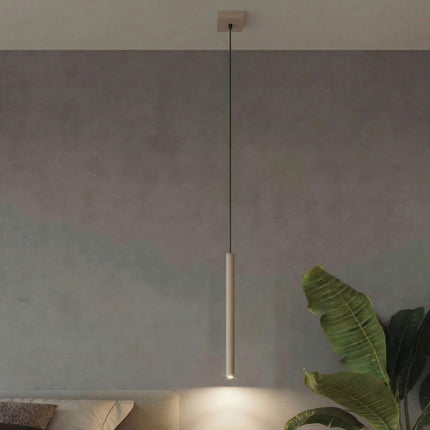 suspension halo 1 tube taupe en acier, vue d'ambiance