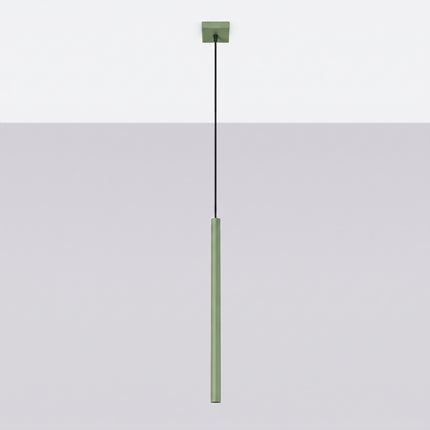 suspension halo 1 tube vert sauge en acier, vue en situation