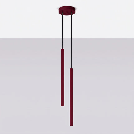 Suspension Halo 2 double tube acier bordeaux, vue en situation