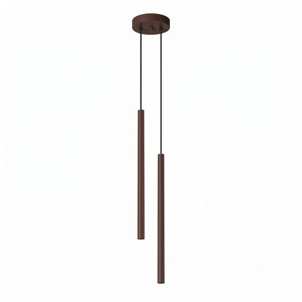 Suspension Halo 2 double tube acier brun chocolat, packshot sur fond blanc