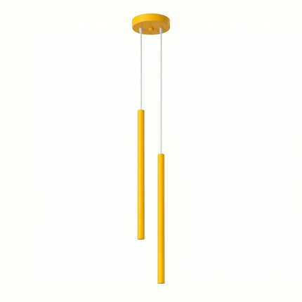 Suspension Halo 2 double tube acier jaune ambré, packshot sur fond blanc