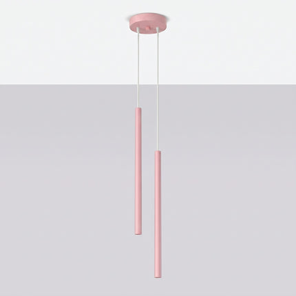 Suspension Halo 2 double tube acier rose poudré, vue en situation