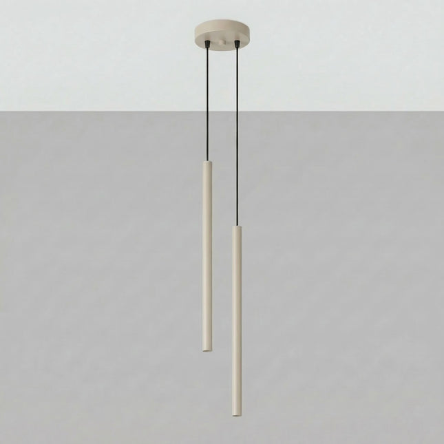 Suspension Halo 2 double tube acier taupe, vue en situation