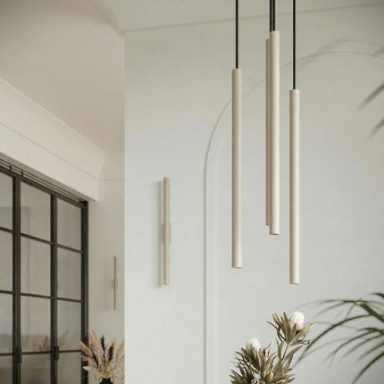 Suspension Halo 2 double tube acier taupe, mise en situation 3