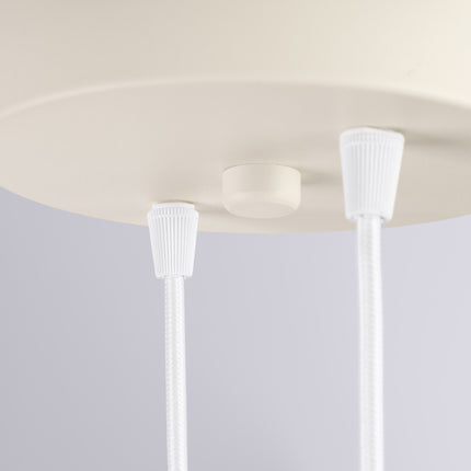 Suspension Halo 2 globes en grappe beige, détail de la fixation