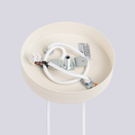 Suspension Halo 2 globes en grappe beige, mécanisme et platine de montage