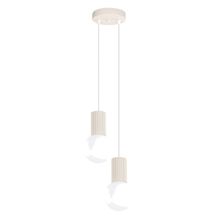 Suspension Halo 2 globes en grappe beige, packshot sur fond blanc