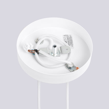 Suspension Halo 2 globes en grappe blanche, mécanisme et platine de montage