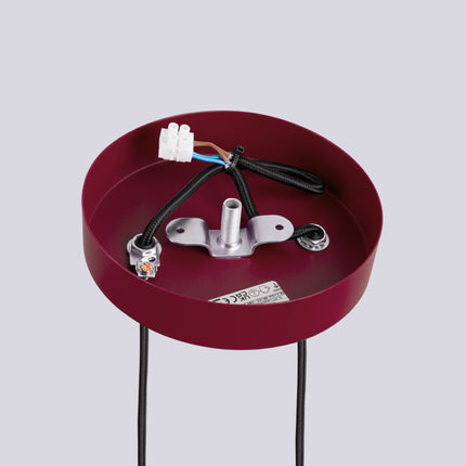 Suspension Halo 2 globes en grappe bordeaux, mécanisme et platine de montage