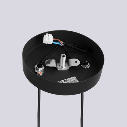 Suspension Halo 2 globes en grappe noire, mécanisme et platine de montage
