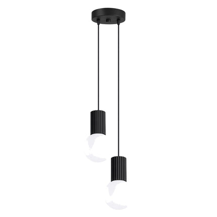 Suspension Halo 2 globes en grappe noire, packshot sur fond blanc