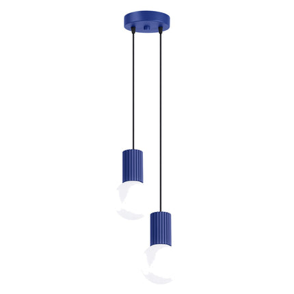 Suspension Halo 2 globes en grappe outremer, packshot sur fond blanc