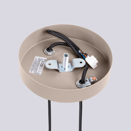Suspension Halo 2 globes en grappe taupe, mécanisme et platine de montage