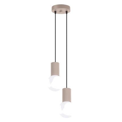 Suspension Halo 2 globes en grappe taupe, packshot sur fond blanc