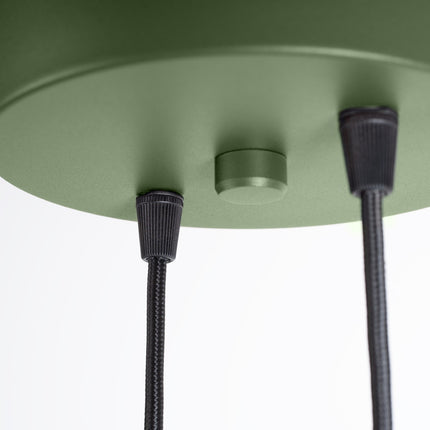 Suspension Halo 2 globes en grappe vert olive, détail de la fixation