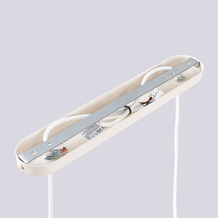 Suspension Halo 2 globes sur barre beige, mécanisme et platine de montage
