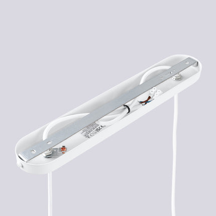 Suspension Halo 2 globes sur barre blanche, mécanisme et platine de montage