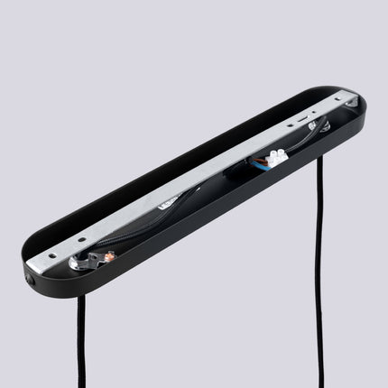 Suspension Halo 2 globes sur barre noire, mécanisme et platine de montage