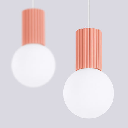 Suspension Halo 2 globes sur barre pêche, packshot de trois quarts