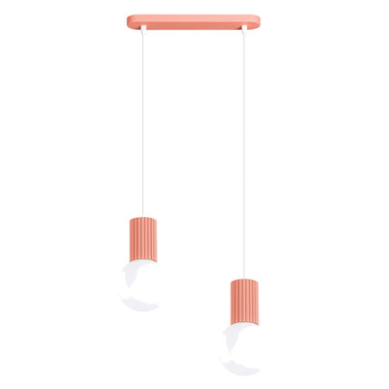 Suspension Halo 2 globes sur barre pêche, packshot sur fond blanc