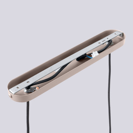 Suspension Halo 2 globes sur barre taupe, mécanisme et platine de montage