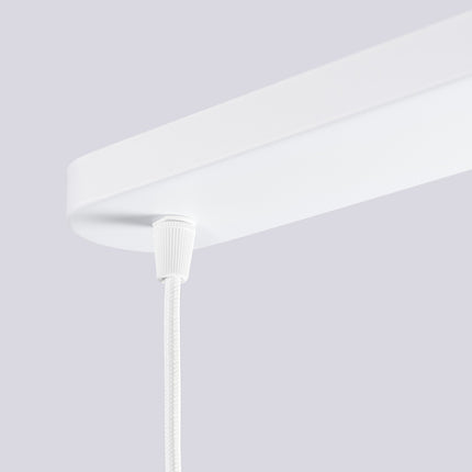 Suspension Halo 3 globes sur barre blanche, détail de la fixation