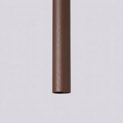 suspension halo 3 tubes étagés brun chocolat en acier, vue de détail