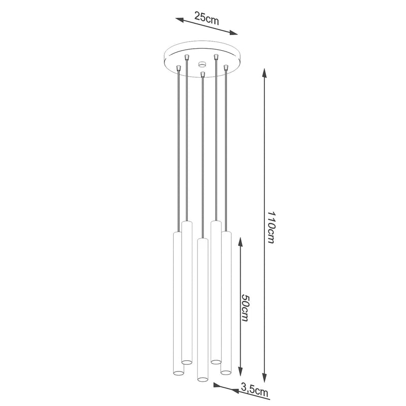 Dimensions Lámpara colgante de madera Halo 5P