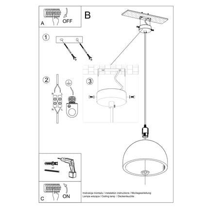 Instructions de montage de la suspension Indigo en béton