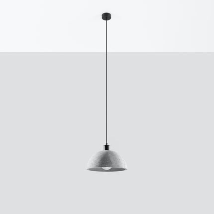 Suspension Indigo en béton fixée au plafond, câble noir, éteinte