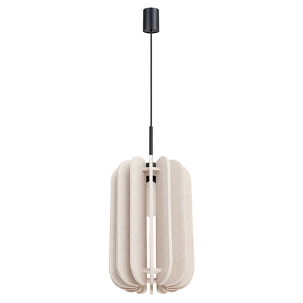 suspension lamelles de feutre 27 cm beige et noir, packshot sur fond blanc