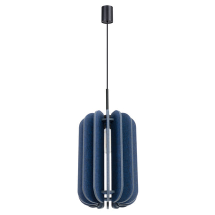 suspension lamelles de feutre 27 cm bleu marine et noir, packshot sur fond blanc