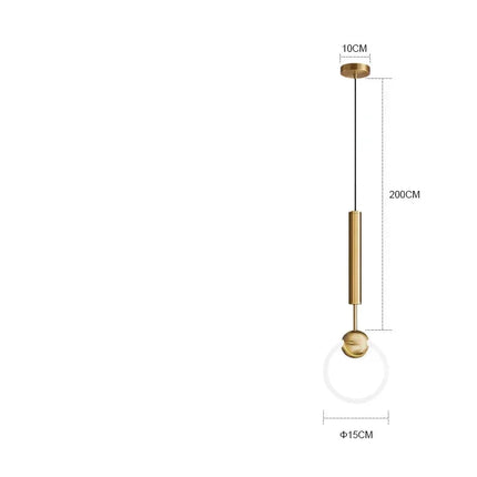 Détail d'un anneau lumineux de la suspension nordique